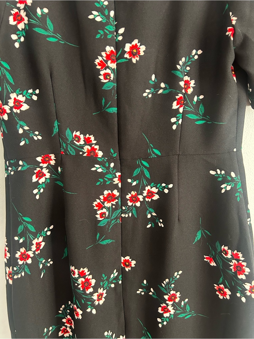 Draper James Black Floral Short Sleeve Dress | Size 4 - Picture 6 of 6